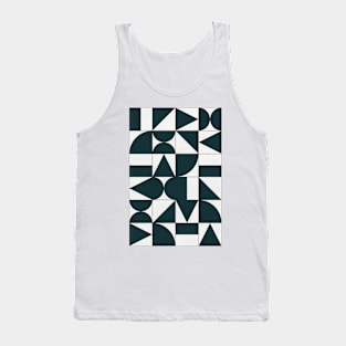 My Favorite Geometric Patterns No.17 - Green Tinted Navy Blue Tank Top